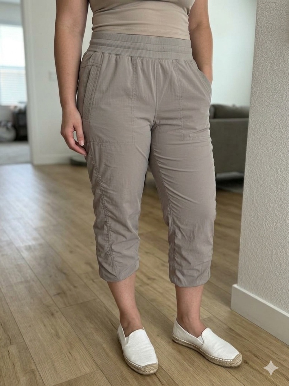 RBX Gray Capris with Elastic Hem